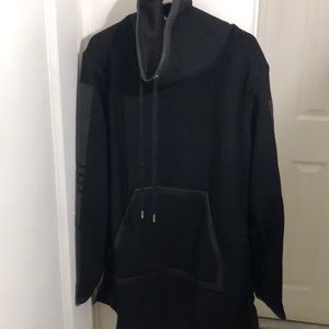 Skingraft funnel neck w/leather contrast sz L